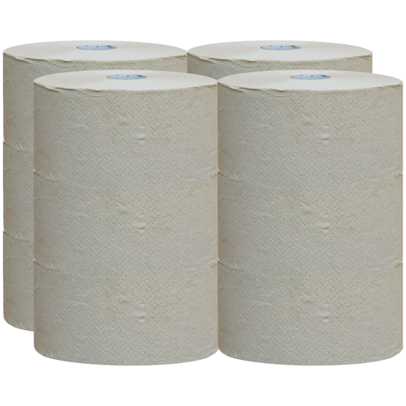 Hartie igienica, Eco-Natural, maro, pentru dispensere de tip Autocut, Lucart, 2 straturi, 12 role, 900 foi